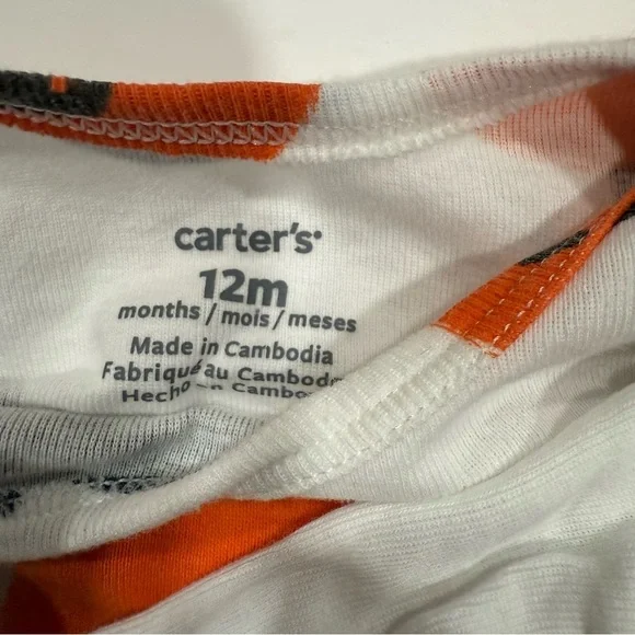 My First Halloween 2 Bodysuits Carters Long Sleeve Tee 1st Top Boys Girls 12M - Picture 4 of 4